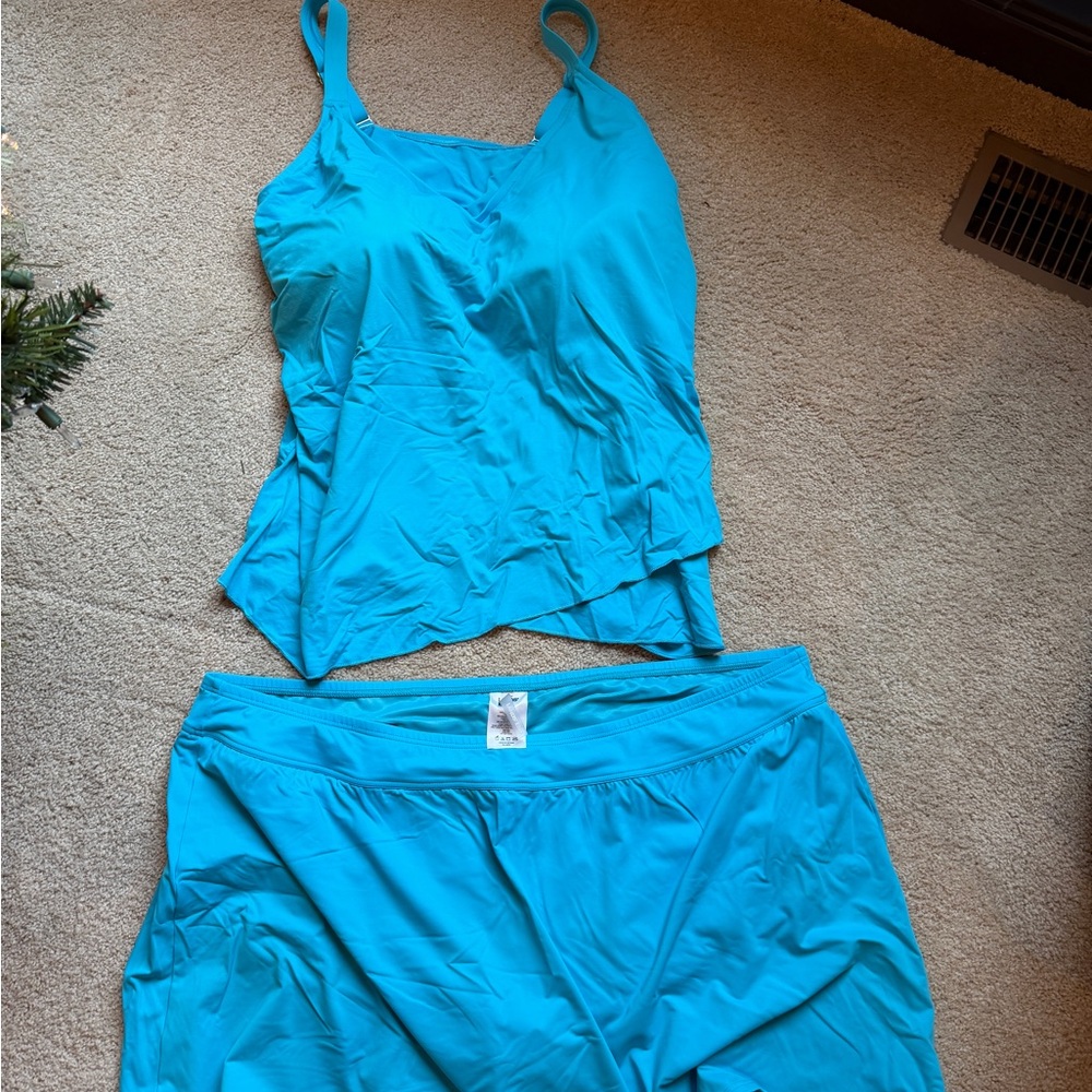 Lands' End Women's Turquoise Swim Set